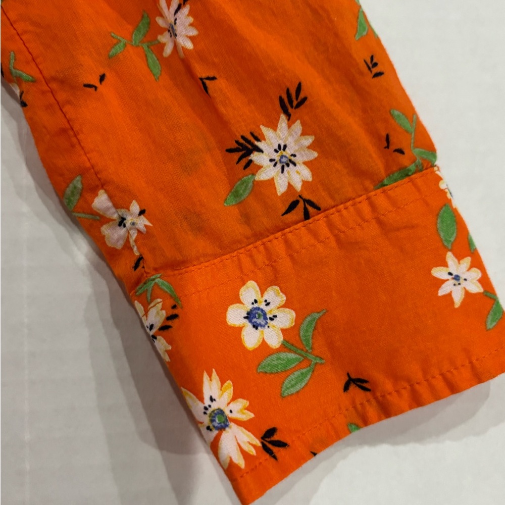 Talbots Tangerine Floral Button Down Shirt - Picture 7 of 10